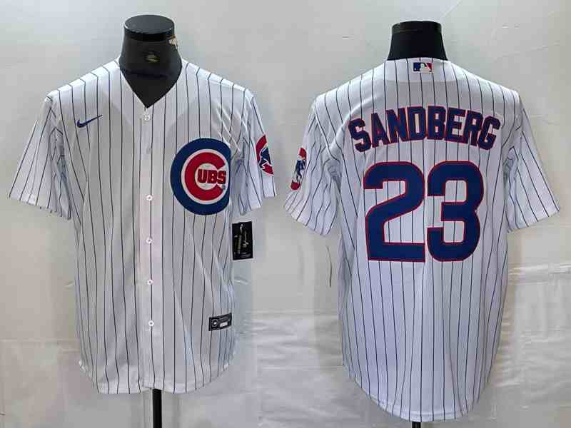 Men's Chicago Cubs #23 Ryne Sandberg White Cool Base Stitched Baseball Jersey