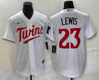 Men's Minnesota Twins #23 Royce Lewis White Red Stitched MLB Cool Base Nike Jersey