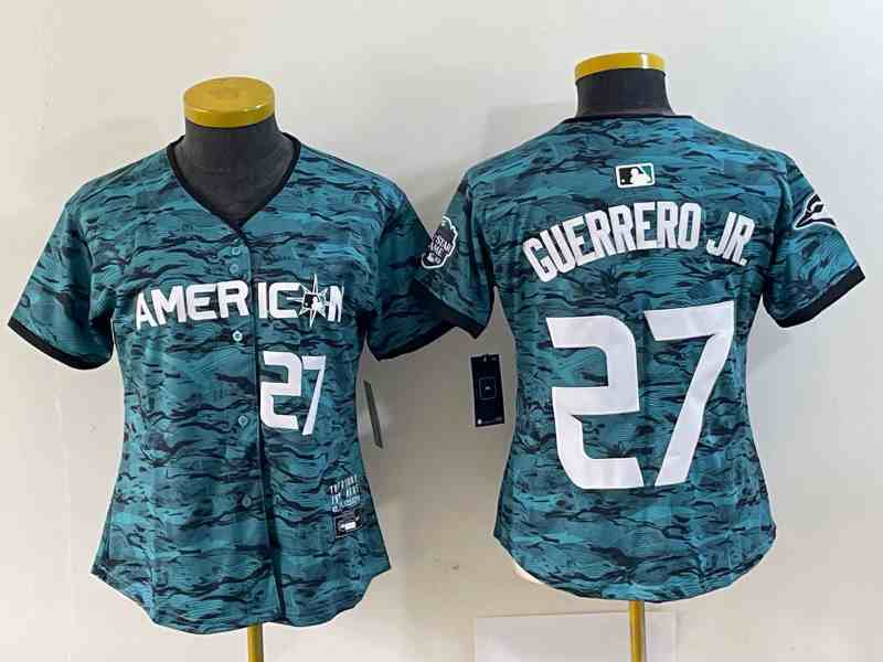 Youth Toronto Blue Jays #27 Vladimir Guerrero Jr. Teal 2023 All-Star Stitched Baseball Jersey