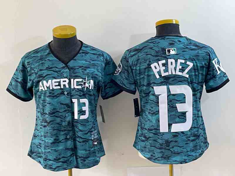 Youth Kansas City Royals 13 Salvador PerezAmerican League Nike Teal 2023 MLB All-Star Game Limited Jersey