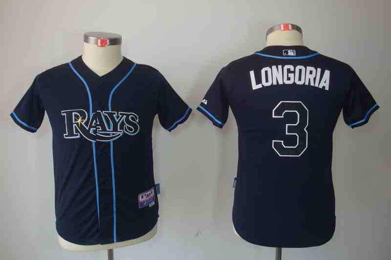Women's Tampa Bay Rays 3 Evan Longoria dark blue Jersey