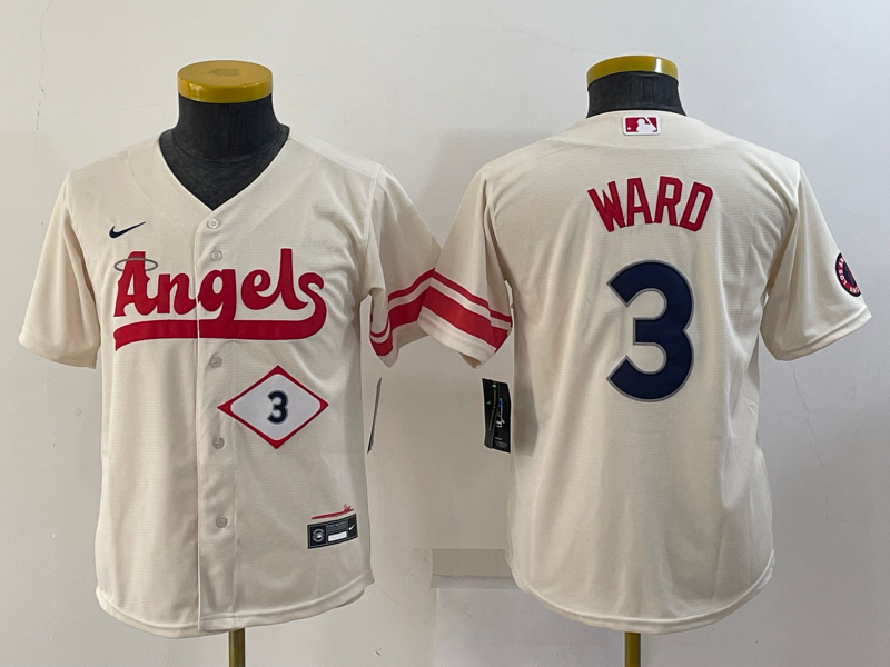 Women's Los Angeles Angels #3 Taylor Ward Number Cream 2022 City Connect Cool Base Stitched Jersey