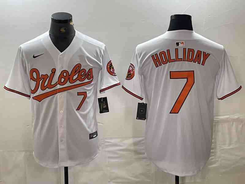 Men's Baltimore Orioles #7 Jackson Holliday White 2024 Home Limited Cool Base Stitched Baseball Jersey