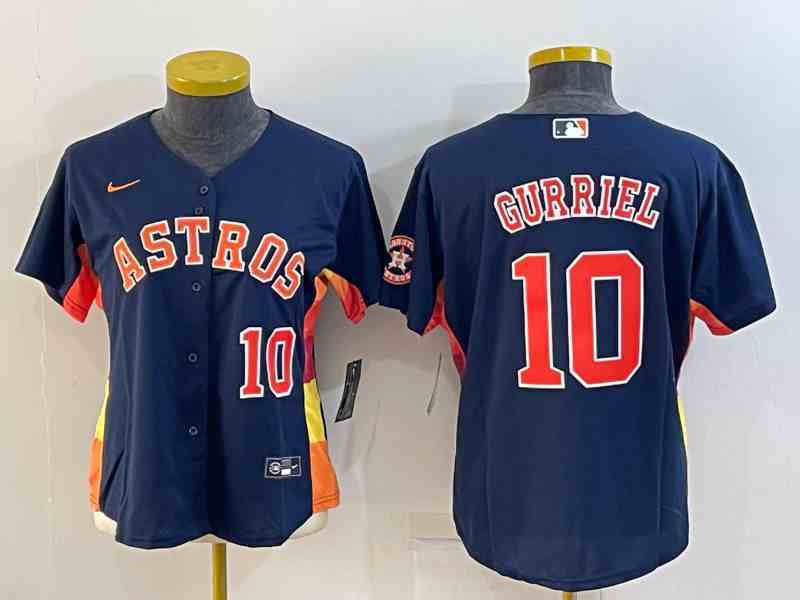 Youth Houston Astros #10 Yuli Gurriel Navy Blue Stitched MLB Cool Base Nike Jersey1