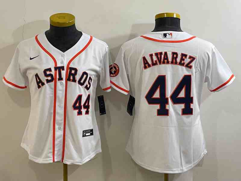Youth Houston Astros #44 Yordan Alvarez White Stitched MLB Cool Base MLB Jersey1