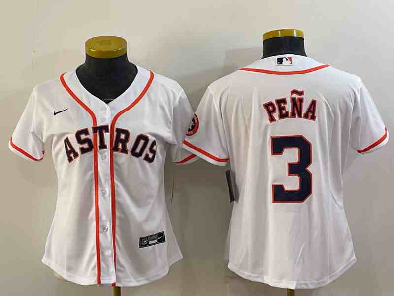 Youth  Houston Astros #3 Jeremy Pena White Stitched MLB Cool Base MLB Jersey