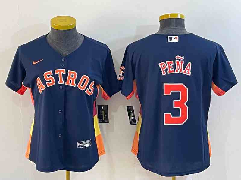 Youth Houston Astros #3  Jeremy Pena Navy Blue Stitched MLB Cool Base Nike Jersey