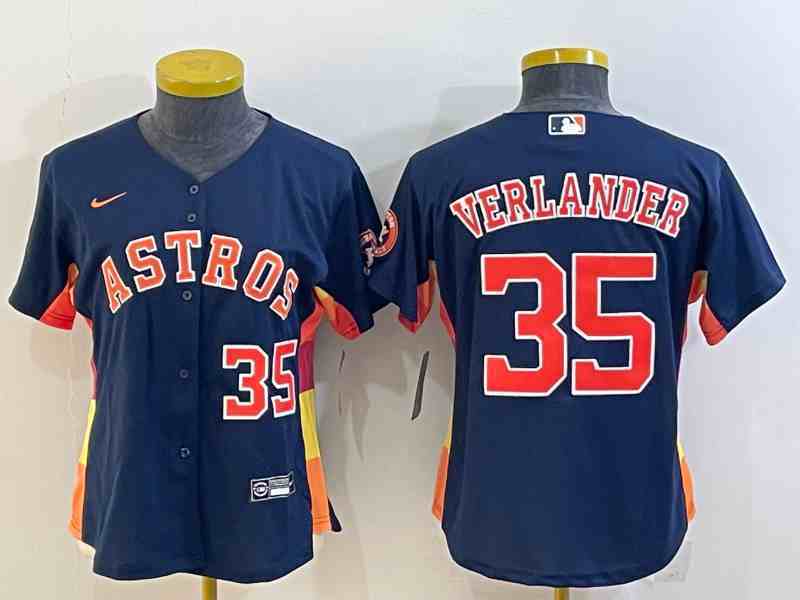 Youth Houston Astros #35 Justin Verlander Navy Blue Stitched MLB Cool Base Nike Jersey1