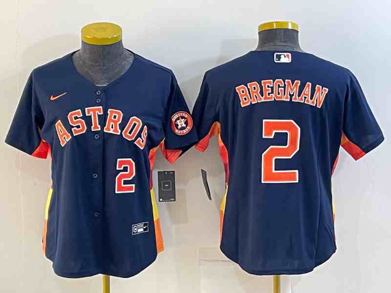 Youth Houston Astros #2 Alex Bregman Navy Blue Stitched MLB Cool Base Nike Jersey1
