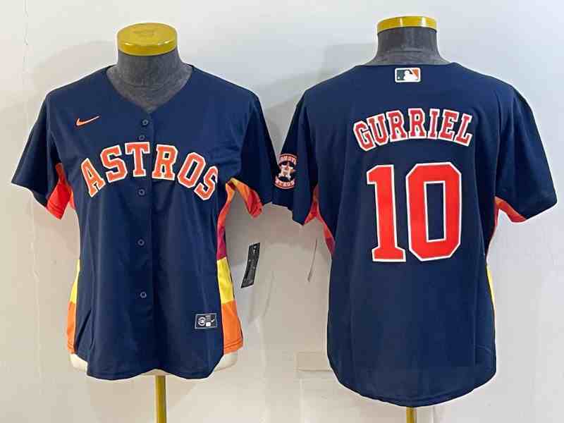 Youth Houston Astros #10 Yuli Gurriel Navy Blue Stitched MLB Cool Base Nike Jersey