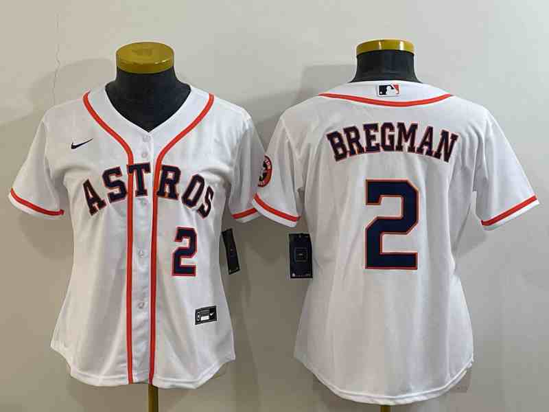Youth Houston Astros #2 Alex Bregman White Stitched MLB Cool Base MLB Jersey1