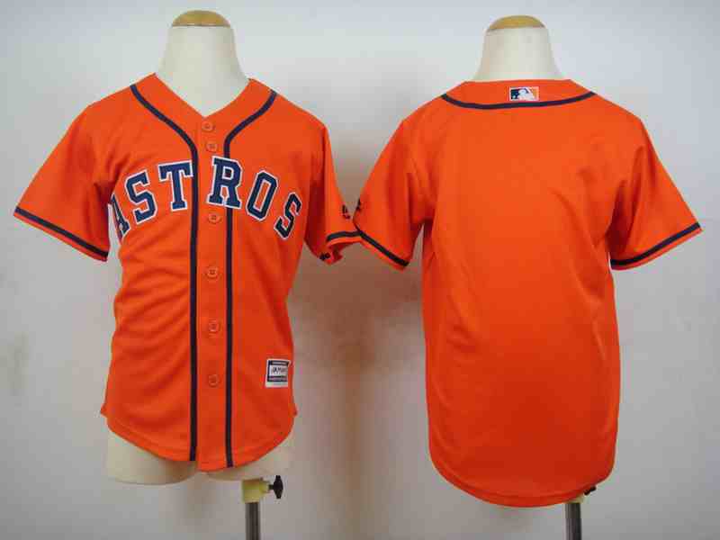 Women's Houston Astros Blank Orange Youth New Cool Base Jersey