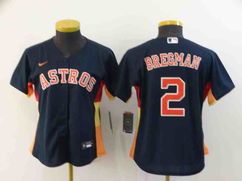 Women's Houston Astros #2 Alex Bregman Navy Women 2020 Nike Cool Base Jersey