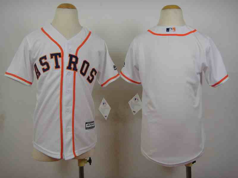 Women's Houston Astros Blank White Youth New Cool Base Jersey
