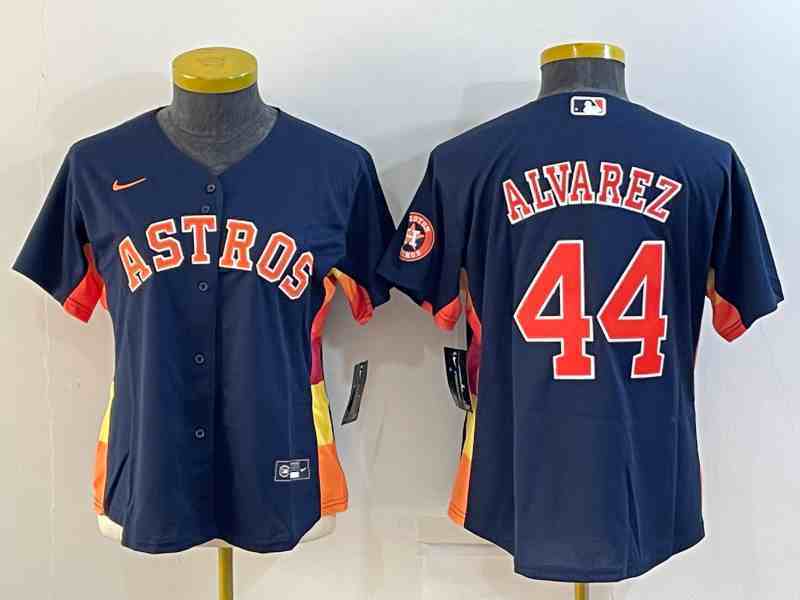 Women's Houston Astros #44 Yordan Alvarez Navy Blue Stitched MLB Cool Base Nike Jersey