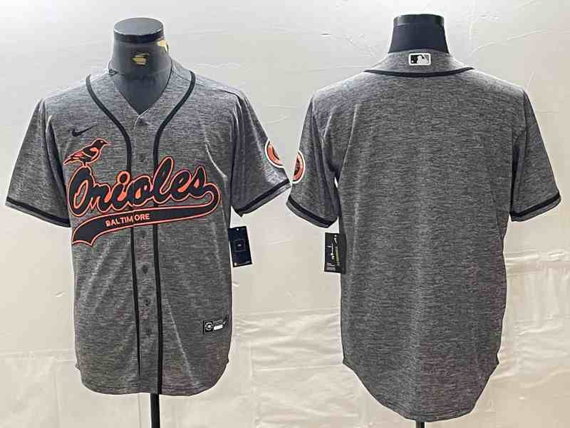 Men's Baltimore Orioles Blank Grey Gridiron Cool Base Stitched Baseball Jersey