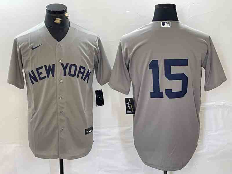 Men's New York Yankees #15 Thurman Munson Grey Stitched Nike Cool Base Jersey