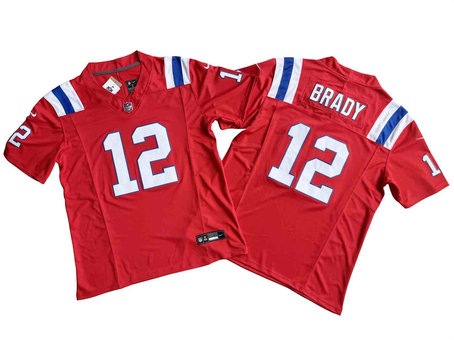Men's New England Patriots 12# Tom Brady REDVapor F.U.S.E. Limited Jersey