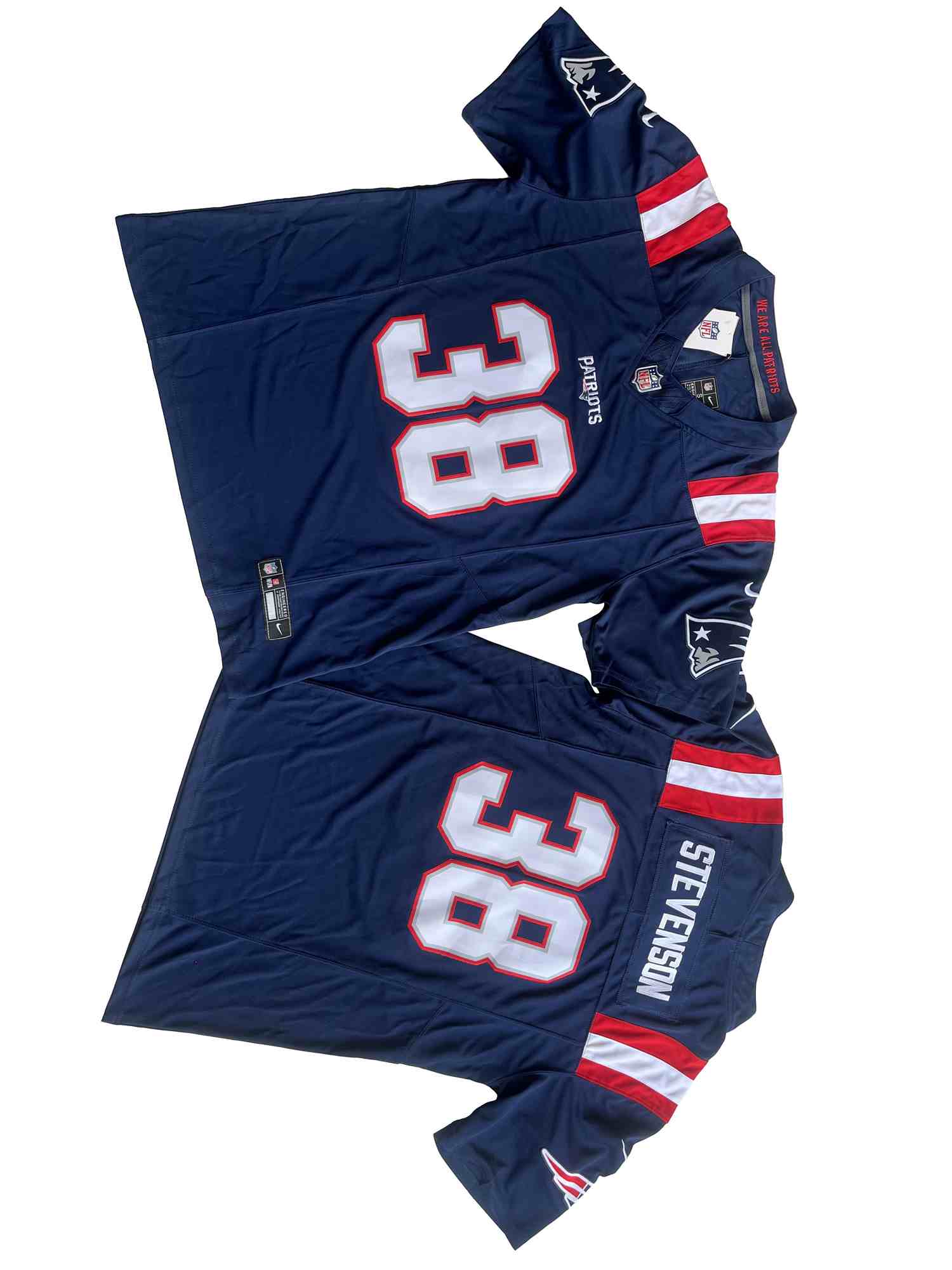 Men's New England Patriots 38# Rhamondre Stevenson Blue Vapor F.U.S.E. Limited Jersey