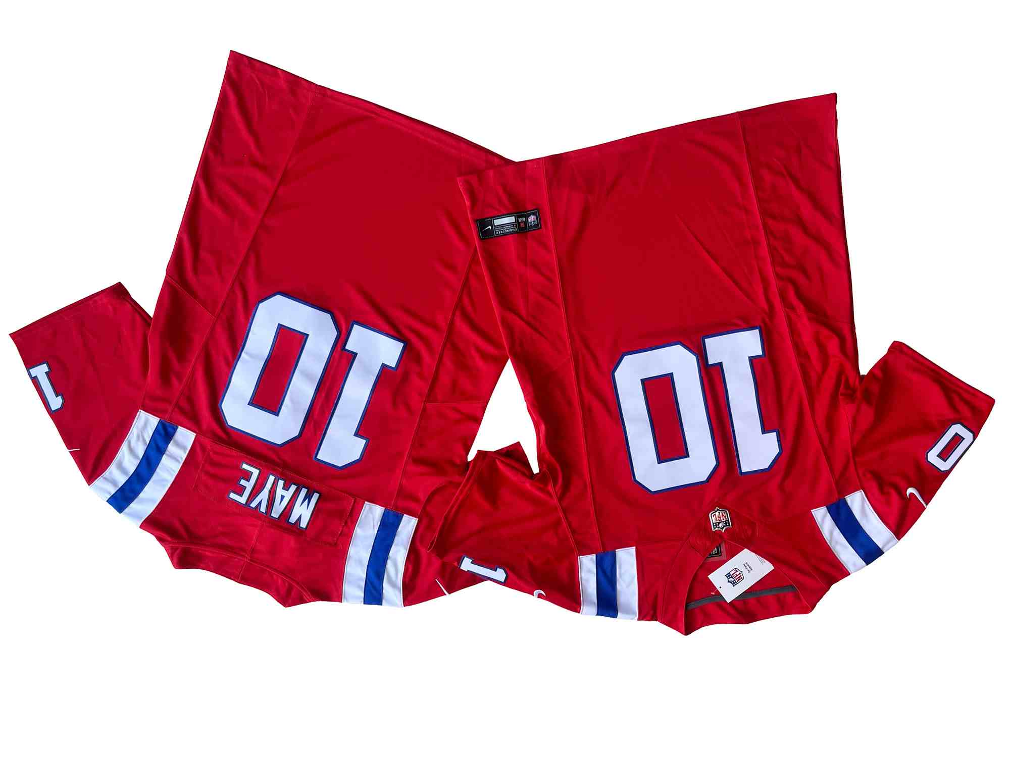 Men's New England Patriots 10# Mac Jones red  Vapor F.U.S.E. Limited Jersey