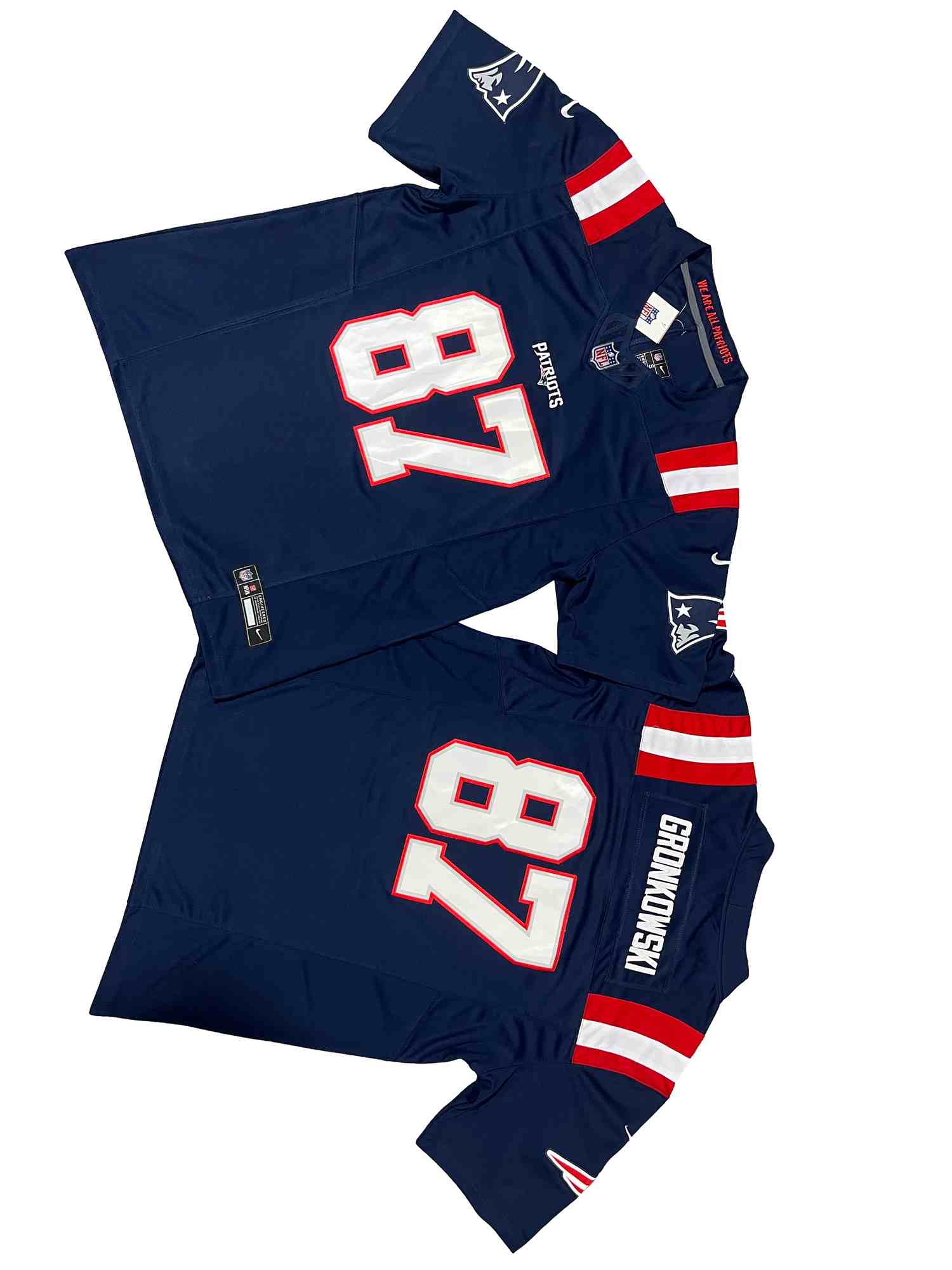 Men's New England Patriots 87# T.J. Hockenson Blue Vapor F.U.S.E. Limited Jersey