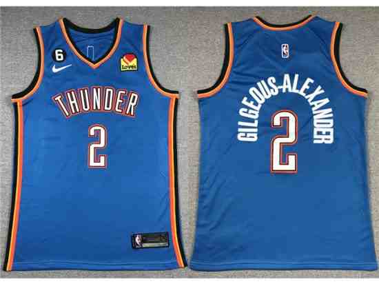 Oklahoma City Thunder #2 Shai Gilgeous-Alexander Blue Swingman Jersey