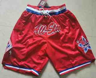 1991 All-Star West Shorts (Red) JUST DON By Mitchell & Ness