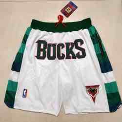 Men's Milwaukee Bucks White Pocket Shorts