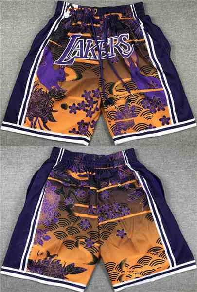 Men's Los Angeles Lakers Purple Yellow Shorts