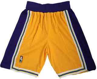 Men's Los Angeles Lakers Yellow Hardwood Classics Soul Swingman Throwback Shorts
