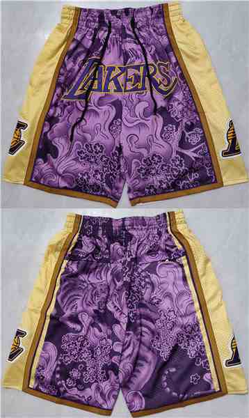 Men's Los Angeles Lakers Purple Yellow  Shorts