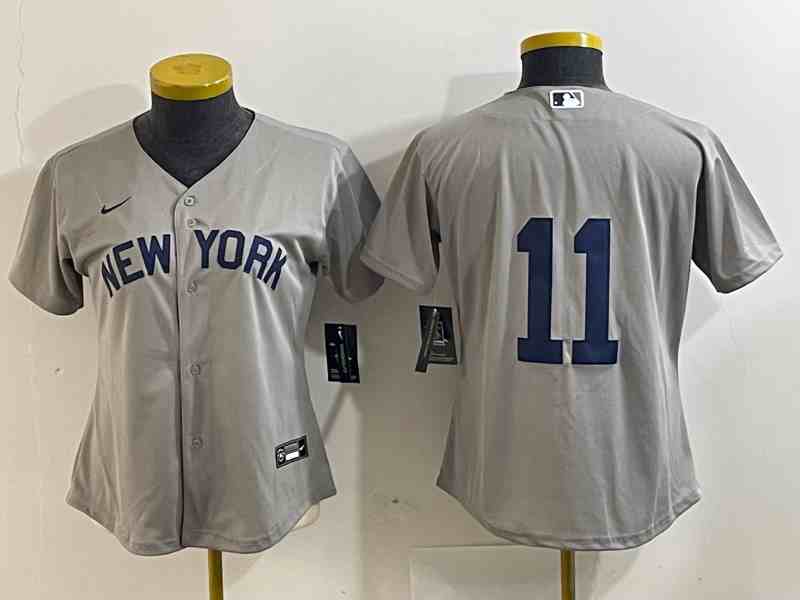 Women's New York Yankees #11 Anthony Volpe 2021 Grey Field of Dreams Cool Base Stitched Jersey