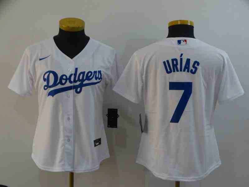 Women's Los Angeles Dodgers #7 Julio Urias White 2020 Cool Base Jersey