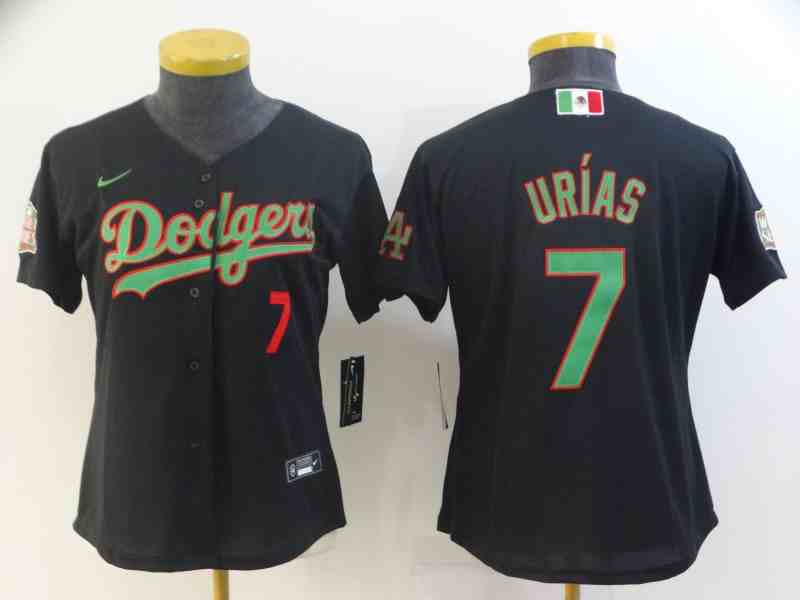 Women's Los Angeles Dodgers #7 Urias Black Game 2021 Nike MLB Jersey