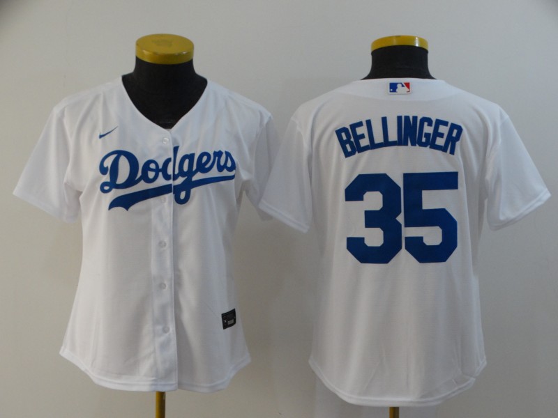 Women's Los Angeles Dodgers #35 Cody Bellinger White  Cool Base Jersey