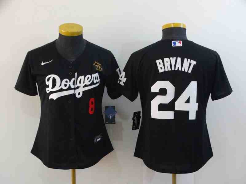 Women's Los Angeles  Dodgers #24 Kobe Bryant Black  KB Cool Base Jersey