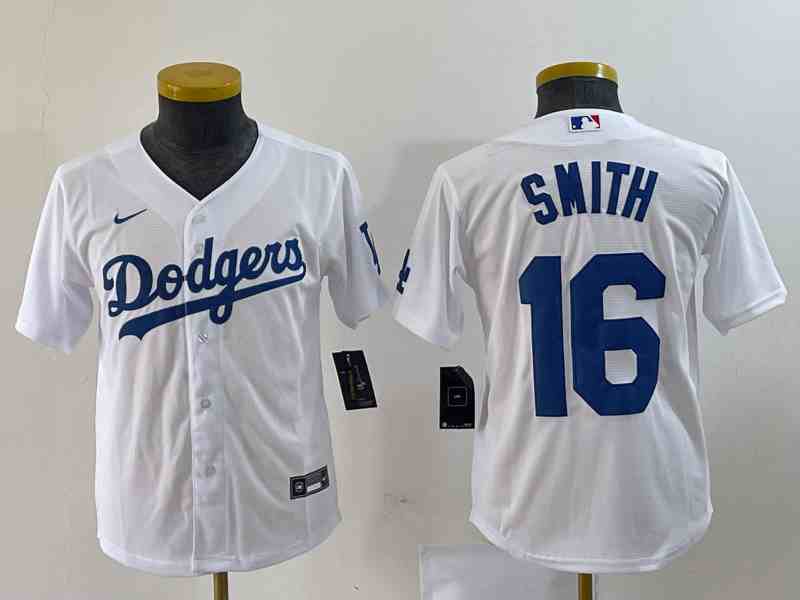 Women's Los Angeles Dodgers #16 Will Smith White Stitched Cool Base Nike Jersey