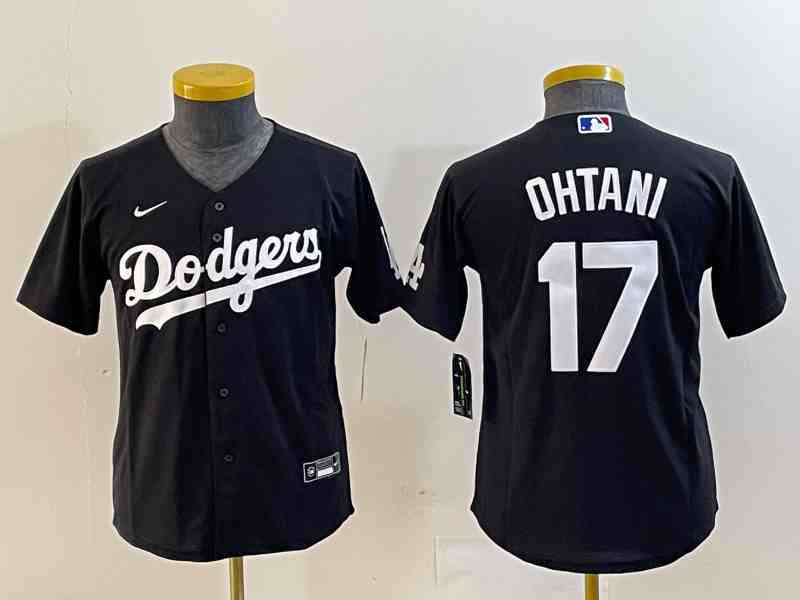 Women's Los Angeles Dodgers #17 Shohei Ohtani Black Turn Back The Clock Stitched Cool Base Jersey