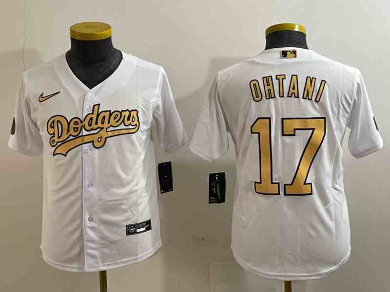 Women's Los Angeles Dodgers #17 Shohei Ohtani White 2022 All Star Stitched Flex Base Nike Jersey
