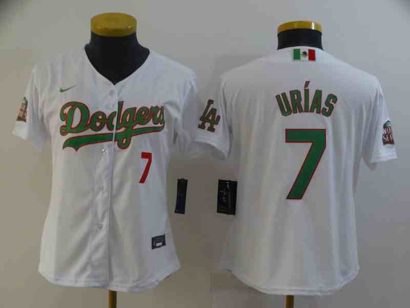 Women's Los Angeles Dodgers #7 Urias White Game 2021 Nike MLB Jersey