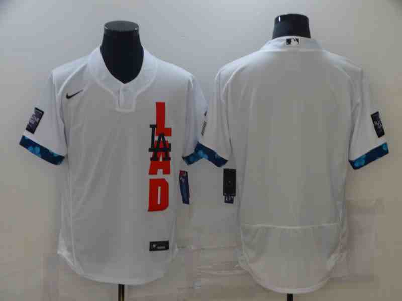 Los Angeles Dodgers Blank 2021 White All-Star Flex Base Stitched MLB Jersey