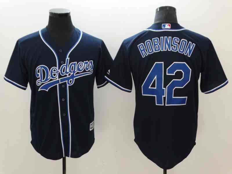 Men's Los Angeles Dodgers #42 Jackie Robinson Navy Cool Base Jersey