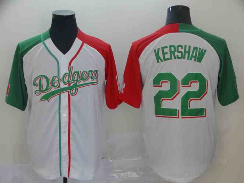 Men's Los Angeles Dodgers #22 Clayton Kershaw White Mexican Heritage Culture Night Jersey Mexico