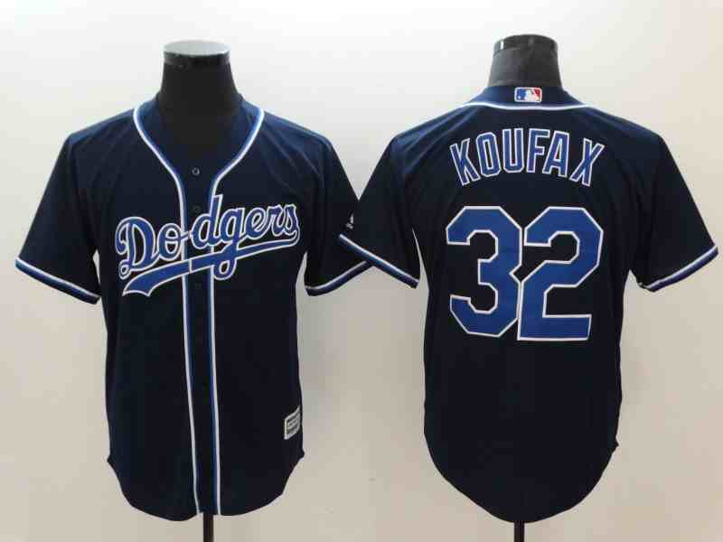 Men's Los Angeles Dodgers #32 Sandy Koufax Navy Cool Base Jersey
