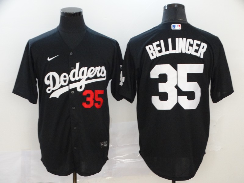 Men's Los Angeles Dodgers #35 Cody Bellinger Black 2020 Nike Flexbase Jersey