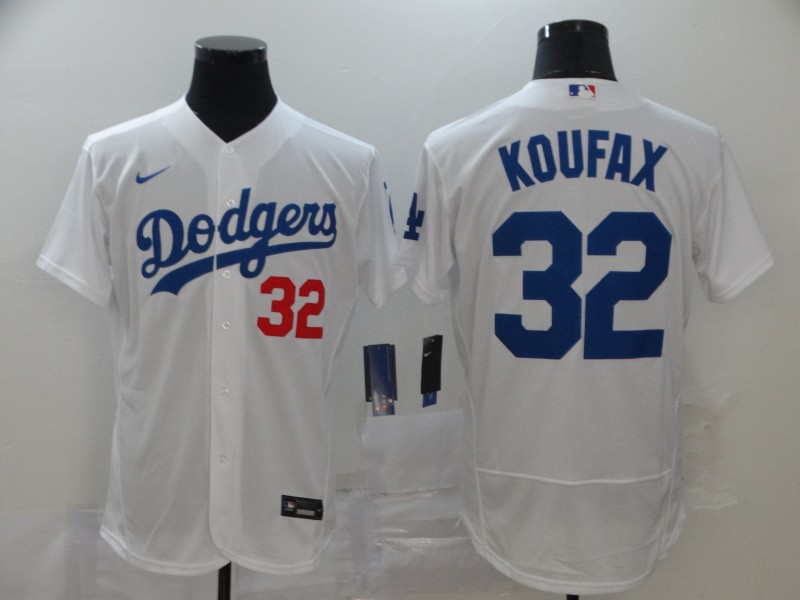 Men's Los Angeles Dodgers #32 Sandy Koufax White 2020 Nike Flexbase Jersey