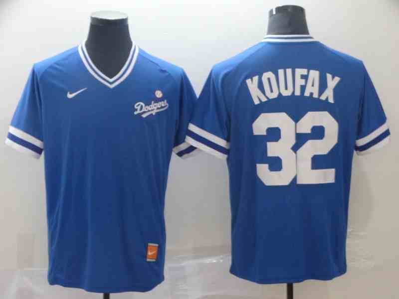 Men's Los Angeles Dodgers #32 Sandy Koufax Blue Throwback Jersey