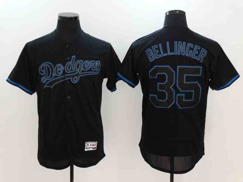 Men's Los Angeles Dodgers #35 Cody Bellinger Black Fashion Flexbase Jersey