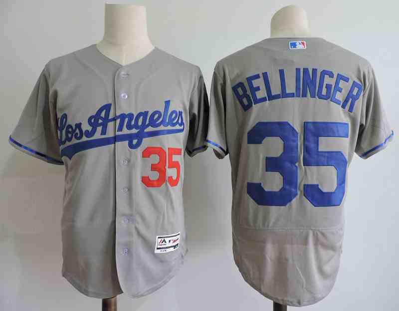 Men's Los Angeles Dodgers #35 Cody Bellinger Gray Flexbase Jerseys