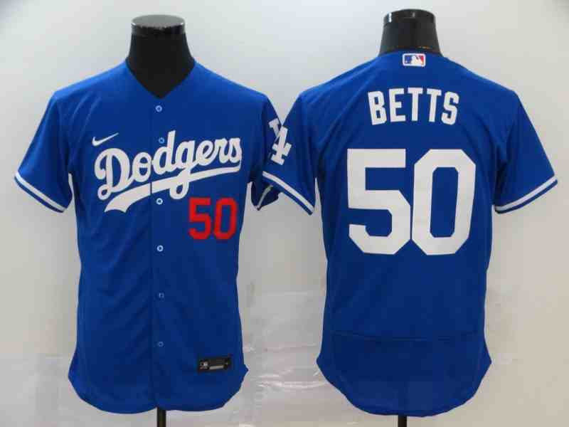 Men's Los Angeles Dodgers #50 Mookie Betts Royal 2020 Nike Flexbase Jersey
